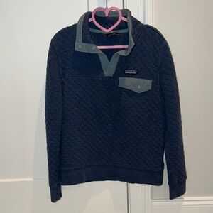 Patagonia Blue Quilted Pullover with Gray Accents